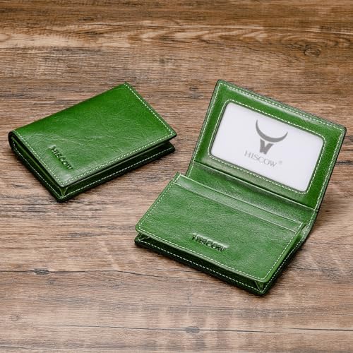 Image of HISCOW Business Card Holder with Large Compartment - Full Grain Leather