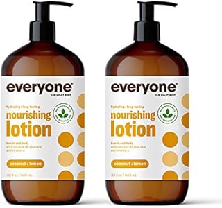 Everyone Nourishing Hand and Body Lotion, 32 Ounce (Pack of 2), Coconut and Lemon, Plant-Based Lotion with Pure Essential Oils, Coconut Oil, Aloe Vera and Vitamin E