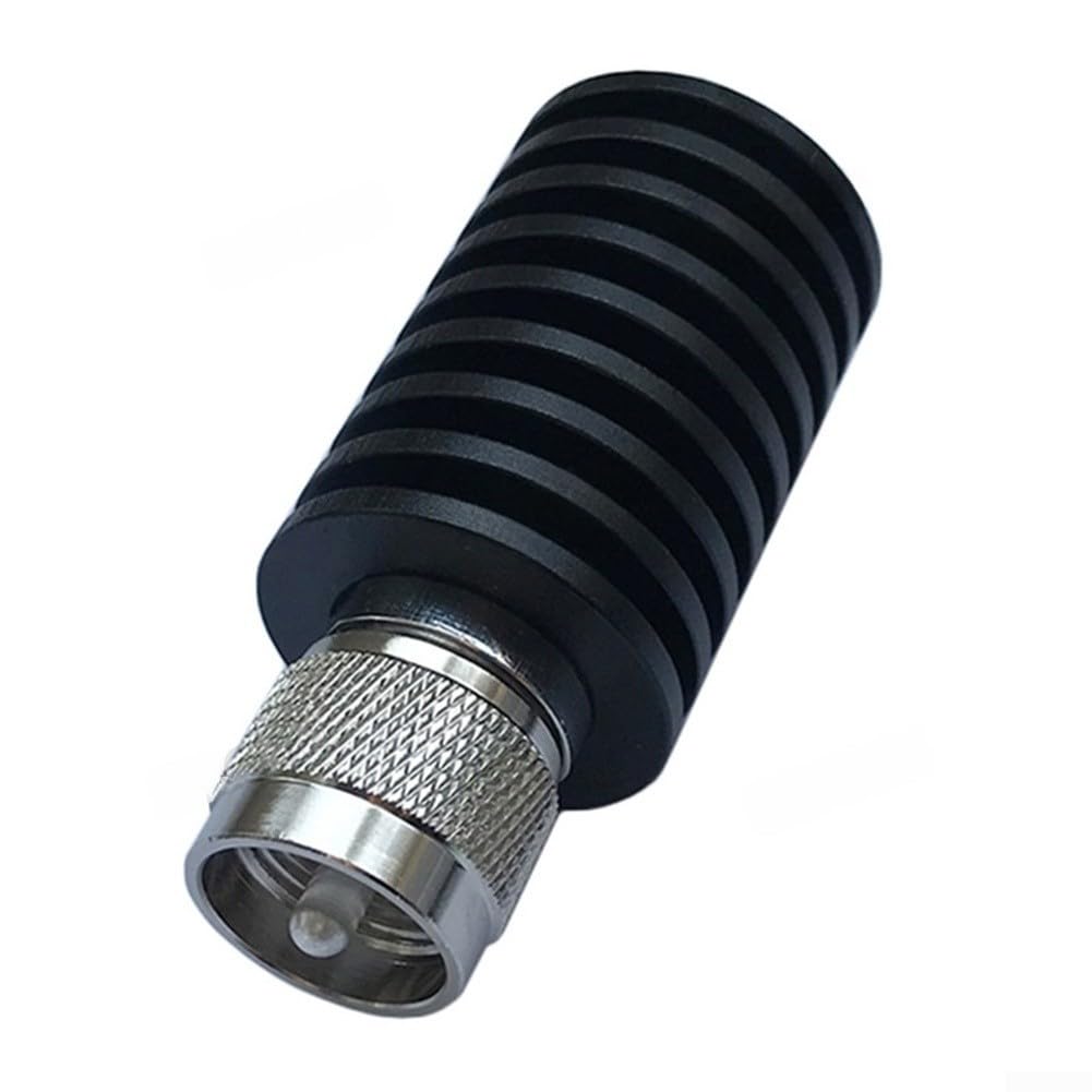 Charge factice coaxial UHF RF 25 W 50 Ohm CC à 1 GHz terminaison en acier inoxydable avec connecteur mâle PL259 pour test d'antenne radio Noir