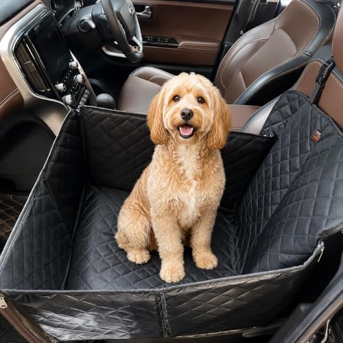 Image of Premium Front Seat Pet Car Seat Cover for Small Dogs | Waterproof, Non-Slip, Durable Seat Protector for Cars, SUVs & Trucks (Black)