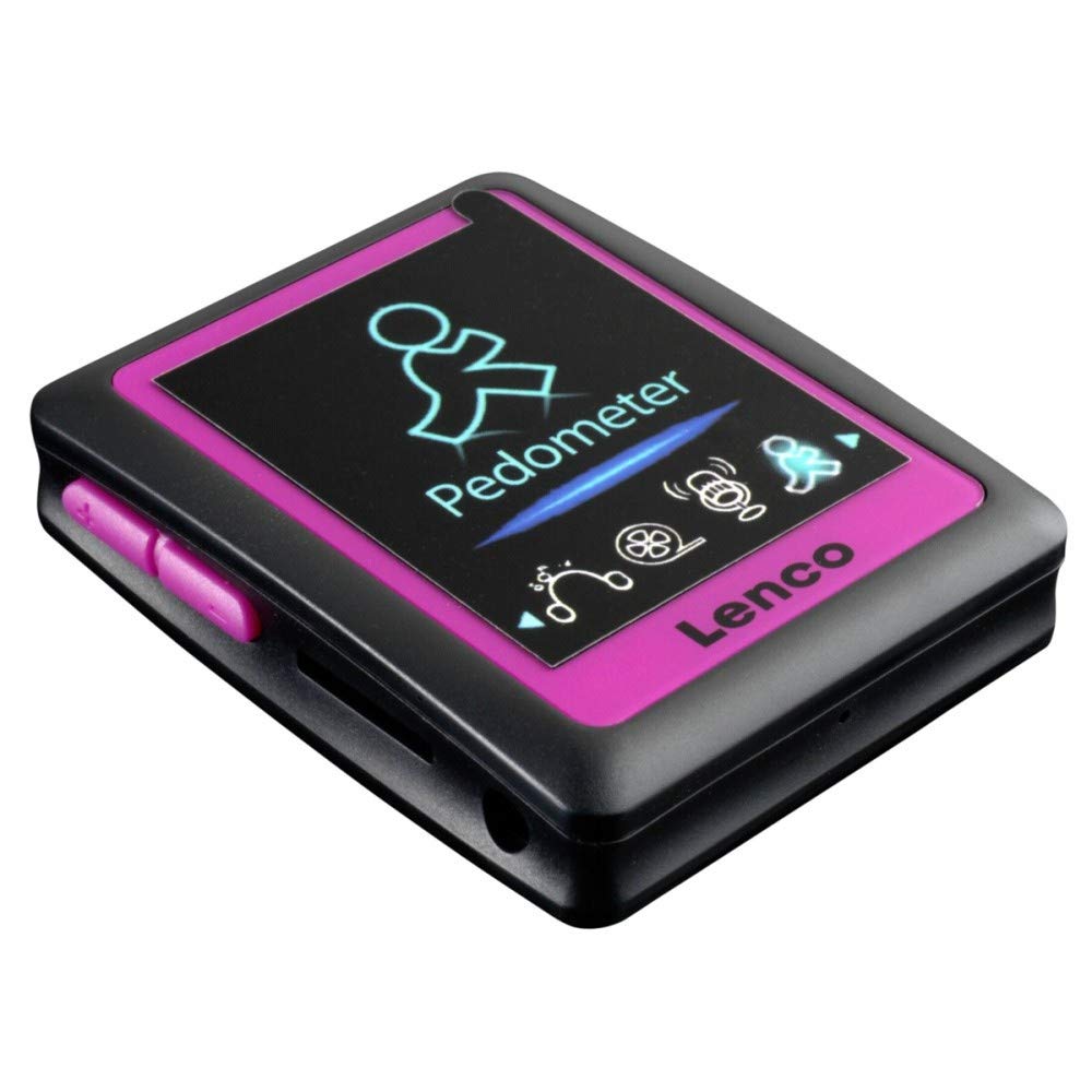 Lenco Odtwarzacz MP4 Podo-152 wbudowany krokomierz, ekran LCD 4,6 cm, pamięć wewnętrzna 4 GB, gniazdo na karty SD, USB - różowy