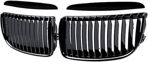 Astra Depot Par Euro - Rejilla de riñón para capó delantero, compatible con BMW Serie 3 E90 E91 325i 328i Sedán 2005-2008, negro brillante izquierda