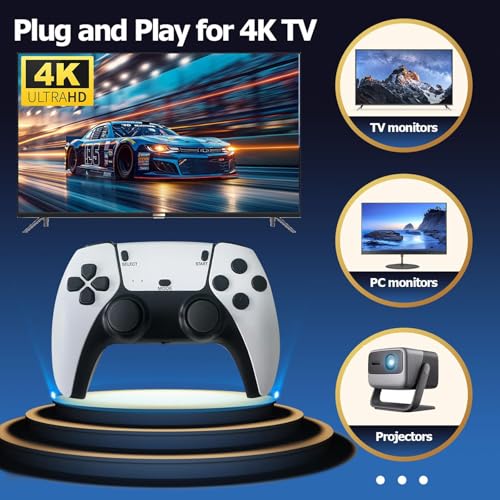 Retro Game Console, Retro Game Stick 4k HDMI Output with Dual 2.4G Controller, Plug and Play Video Game Console Built-in 20,000+ Games 23 Emulators - Image 4