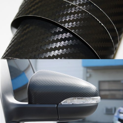 3D Black Carbon Fiber Adhesive Vinyl Overlay Wrap Protector For Interior, Exterior, Dash, Spoiler 3 Sheets (48" Inches By 12" Inches Each) #TOP18
