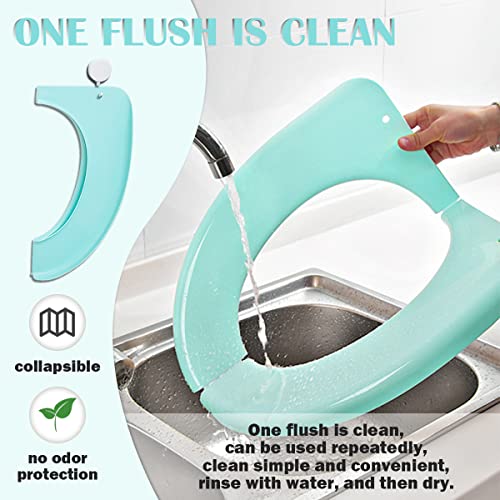 LNQ LUNIQI Faltbare Toilettenauflage für Erwachsene, WC-Sitz, Kunststoff, waschbar, faltbar, tragbar, WC-Sitzbezug für Zuhause, Reisen, Büro (grün) – Bild 5