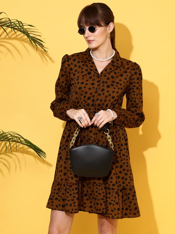 Image of Sheetal Associates Women's Casual Full Sleeve Crepe Shirt Dress