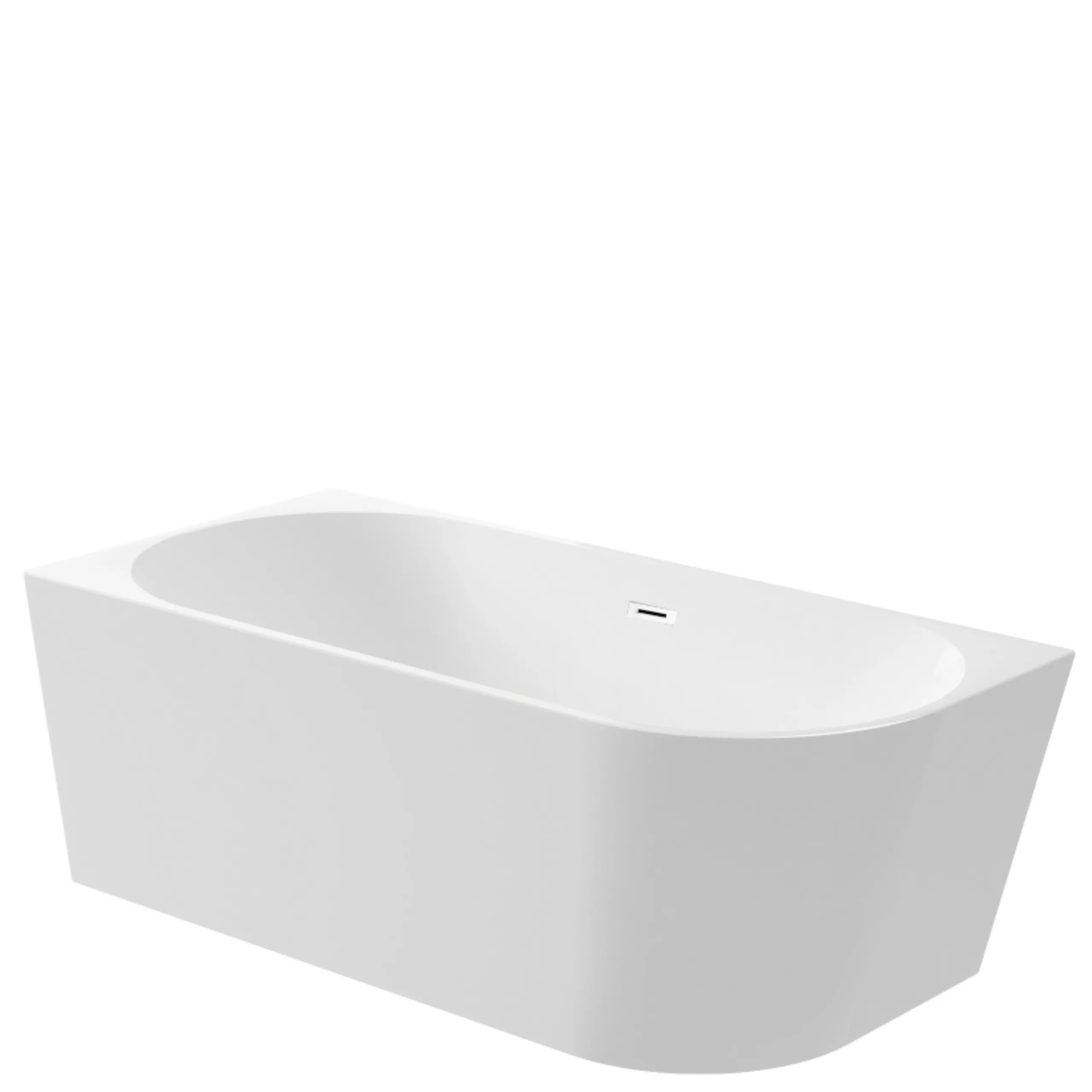 Aquauno, vasca angolare indipendente sinistra 170 x 80 cm, ovale in acrilico sanitario di alta qualità, vasca da bagno in acrilico con scarico click, troppopieno, copertura, scarico e telaio in