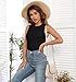 Summer Womens Tank Tops - Casual Sleeveless Basic Cami Top Shirt Slim Knit Ribbed Racerback Workout Blouses Black Large