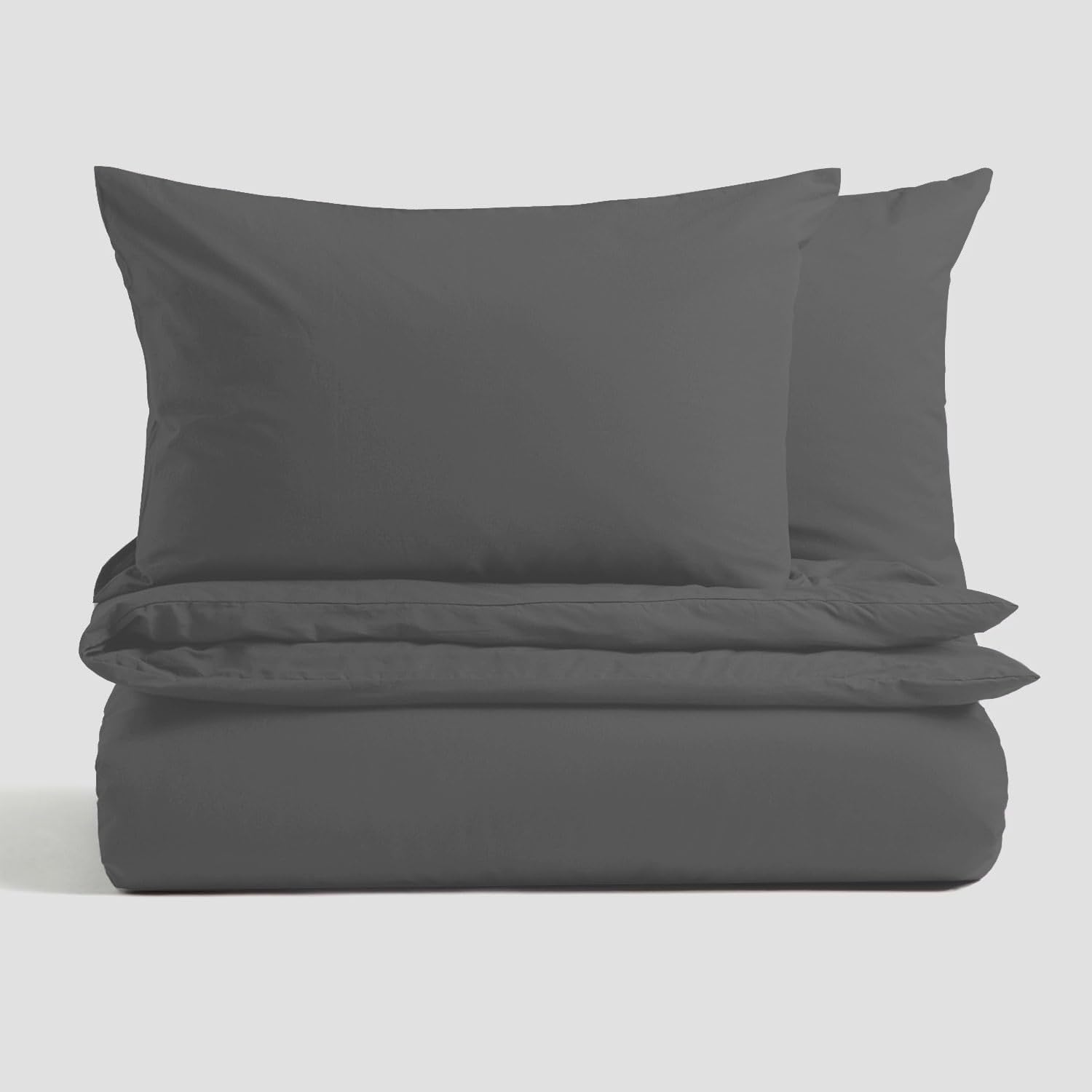 Magna Collection Charcoal Grey Single Duvet Cover Set - Hotel Quality Bedding Set (135X200cm) With Matching Pillowcase - Soft Brushed Microfibre Polyester Duvet Cover (, Single)