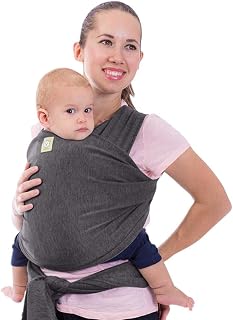 KeaBabies Baby Wrap Carrier - All-in-1 Original Breathable Baby Loop, Lightweight, Handsfree Carrier, Newborn to Infant Cover (Mysterious Grey)