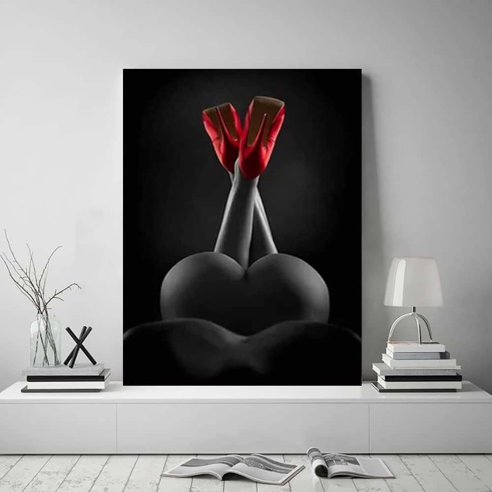 Canvas Wall Art Sexy Women Leg Paintings Posters Modern Canvas Print Artwork for Living Room Bedroom Wall Decor Home Office Decoration Stretched and Framed Easy to Hang 18x24 inch