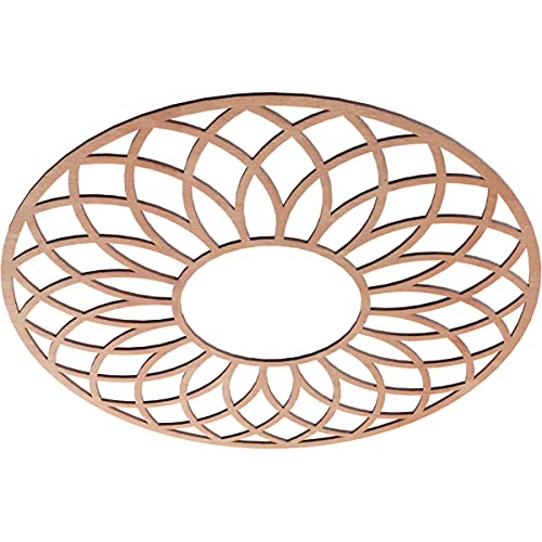 Image of Ekena Millwork 32 inchOD x 11 inchID x 3 /8 inchT Cannes Wood Fretwork Pierced Ceiling Medallion, Cherry