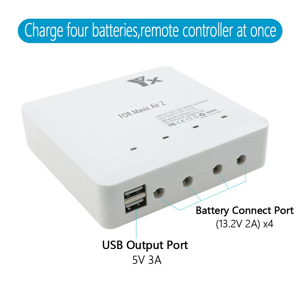 Taoke pour Mavic Air 2 / Air 2S Chargeur de Batterie Intelligent Chargeur de Batterie Multiple