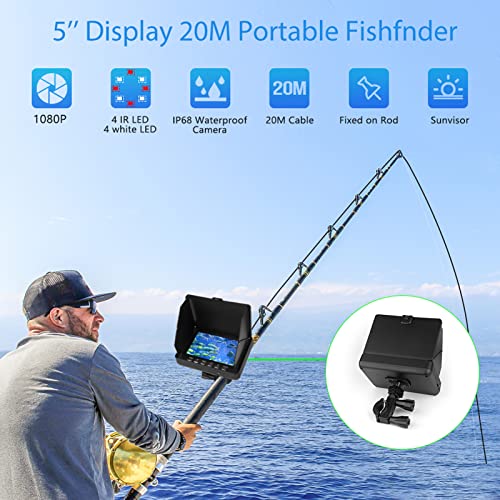 Image of MAVIS LAVEN Underwater Camera Fish Detector 5000MAH IP68 1080P USB 5in LCD 680g 20m Cable