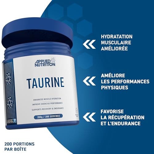 Taurine en Poudre, Taurine 1000 mg, Taurine Pure, Complément Naturel pour Hydratation, Endurance Musculaires, Idéal pour Entraînement, Soutient les Fonctions Cardiaques (200 g – 200 Portions) – Image 3
