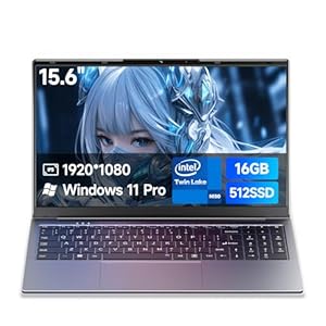 Laptop para estudiantes, 15.6″ 16GB RAM 512GB SSD, procesador Intel N150, Windows 11 Pro, computadora portátil FHD 1080P para escuela, universidad, trabajo de oficina, uso doméstico y