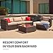 SUNCROWN 6-Piece Outdoor Furniture Patio Sectional Sofa - PE Rattan Wicker Conversation Set with Cushions and Coffee Table