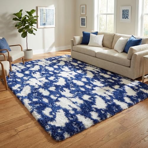 Tapete Shag Ultra Suave Garvee 9x12 Pulgadas Azul