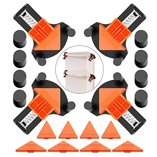 60/90/120 Degree Multi Angle Pro Corner Clamps for Woodworking Set of 4,Adjustable Spring Loaded Right Angle Clamp Woodworking Tools,Carson Clamps for Carpentry,Frame Cabinet Wood Tools Accessories