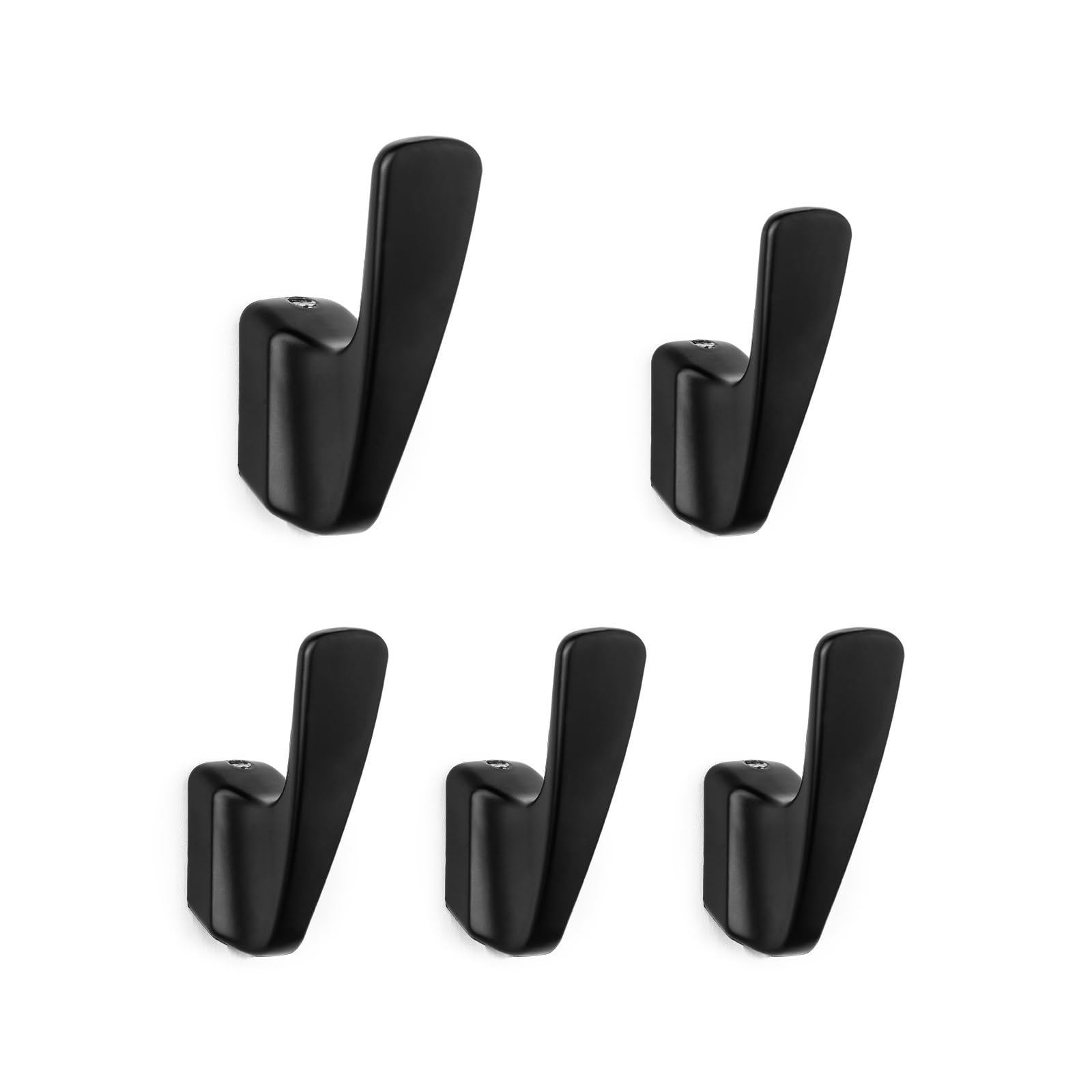 Dhetye Matte Black 5Pcs Coat Rack Wall Hooks Coat Rack,Wall Hooks,Matte Gold Storage Towel Holder(Matte Black 5Pcs)