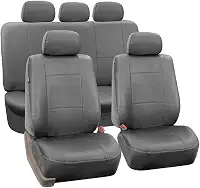 Jogo de Capa Banco Carro Universal em Couro Automotivo (Cinza)