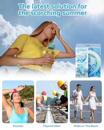 Image of Neck Cooling Tube Wraps Ice Ring Neck Cooler Personal Ice Pack Wrap for Hot Weather Gel Reusable Wearable Gel Cooling for Summer Heat Hot Flashes Freezer Below 64.4℉