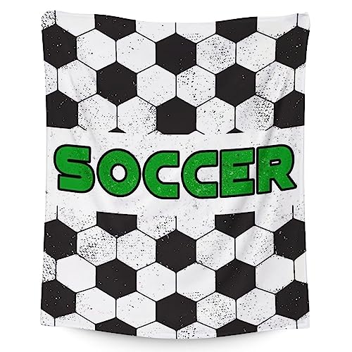 Mercuryelf Soccer Blanket Gifts, 30"x40" Funny Football Throw Blankets for Boys Kids, Cozy Lightweight Fleece Plush for Sofa Bed Room Decor