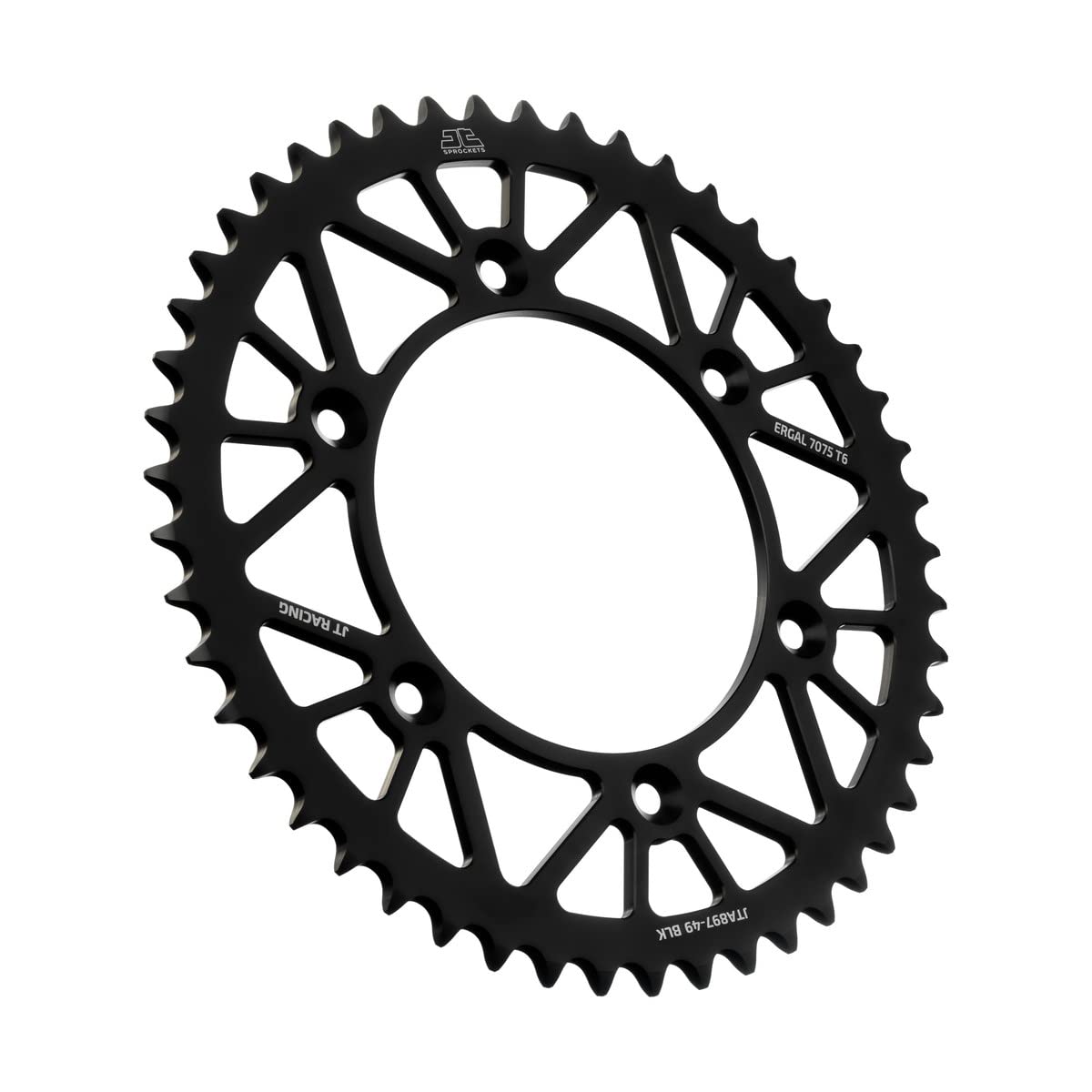 JTJT Sprockets JTA897.49BLK Black Racelite Anodized Aluminum 7075 T6 Rear Sprocket, Single
