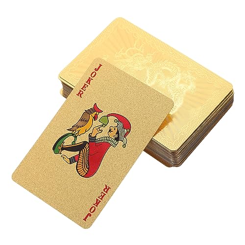 Milisten Pokerkarten Gold PVC Langlebig Kartenspiel Für Party Unterhaltung Reise Tischspiel