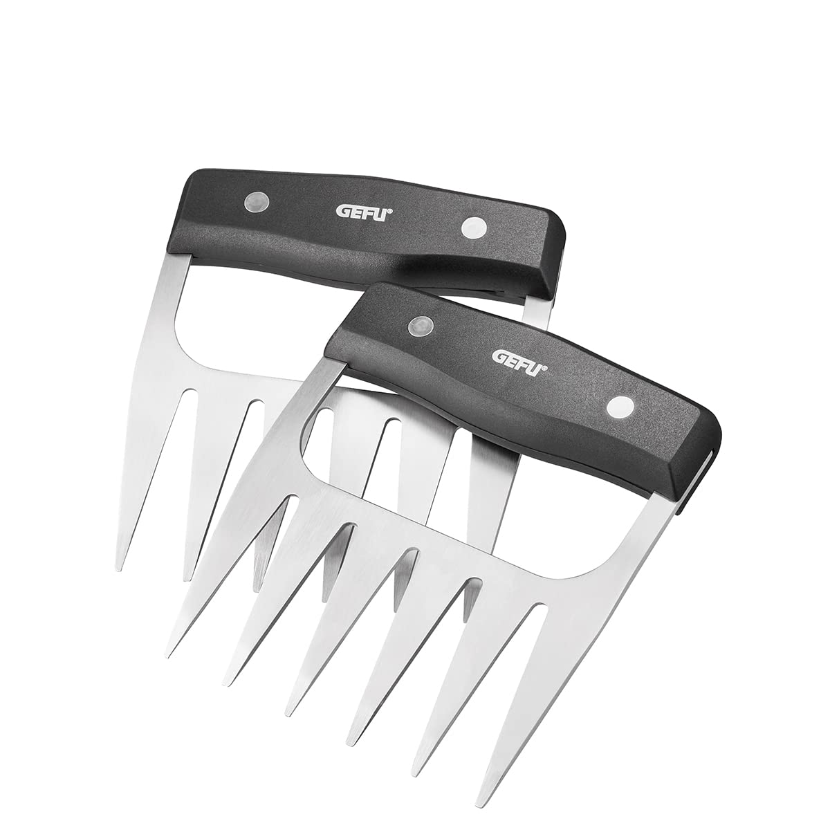 GEFU BBQ Meat Claws Set of 2 - Stainless Steel Claws for Chopping Pulled Pork, Beef, Roast & Poultry | Ergonomic | Dishwasher Safe