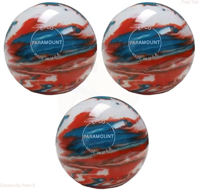 Bowlerstore Products EPCO Duckpin Bowling Balls - Marbleized - Turquoise, Orange & White (5 inch- 3lbs. 8 oz.) 3 Balls