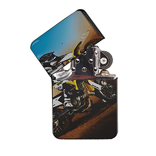 Encendedor Motocross Bike Negro Reutilizable con Estuche miniatura 1
