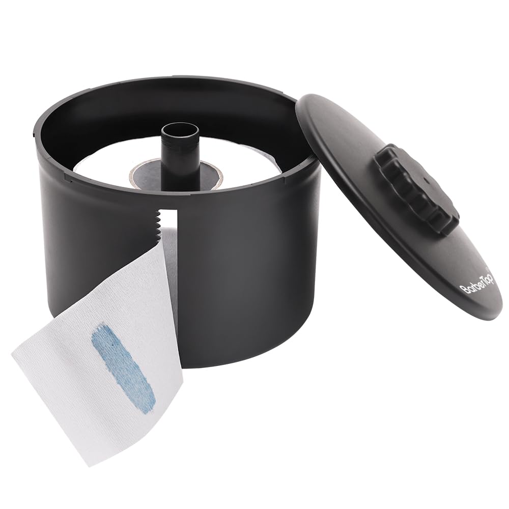 BARBERTOP Black Paper Roll Holder, Neck Strip Dispenser, Neck Papers Case, Hairdressing Tool for Barber