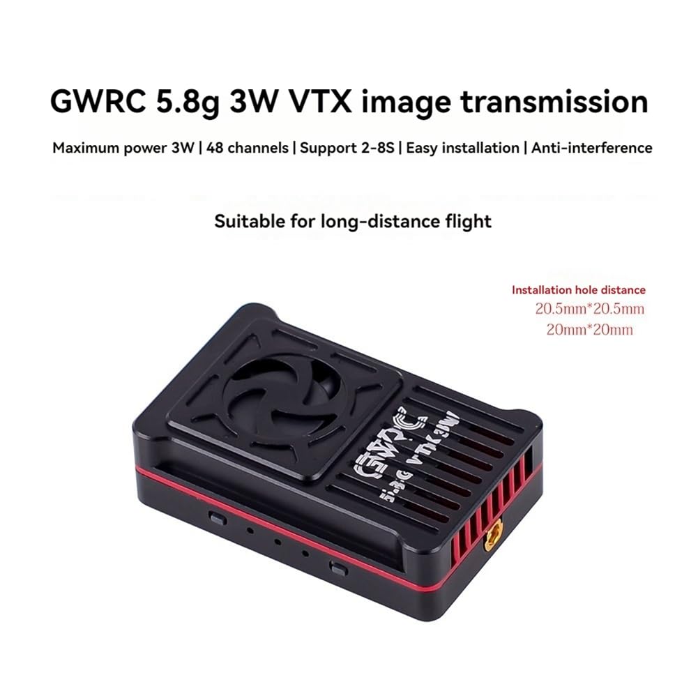 Trasmettitore Video VTX 5.8G 3W 48CH 25mW/1000mW/2000mW/3000mW per Drone da FPV A Lungo Raggio