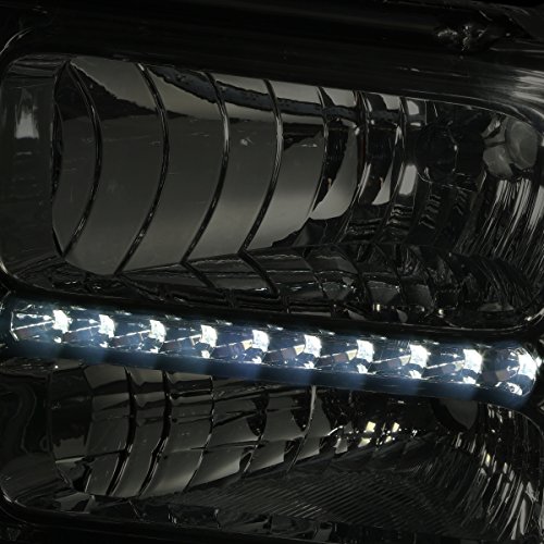 Image of DNA MOTORING LED DRL Headlamps Headlight Assembly Compatible With 05-07 Ford F250-350 F450 F550SD, Smoked /Amber, HL-OH-FSD05-LED-SM-AM
