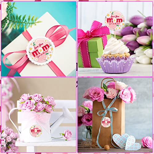 Flyab 36Pcs Happy Mother's Day Labels Stickers 1.5" Flowers Mother's Day Gift Tag Gift Labels Present Stickers Love You Mom Stickers Labels For Gift Wrap Box Envelope Seals Card Party Favor Supplies #TOP2