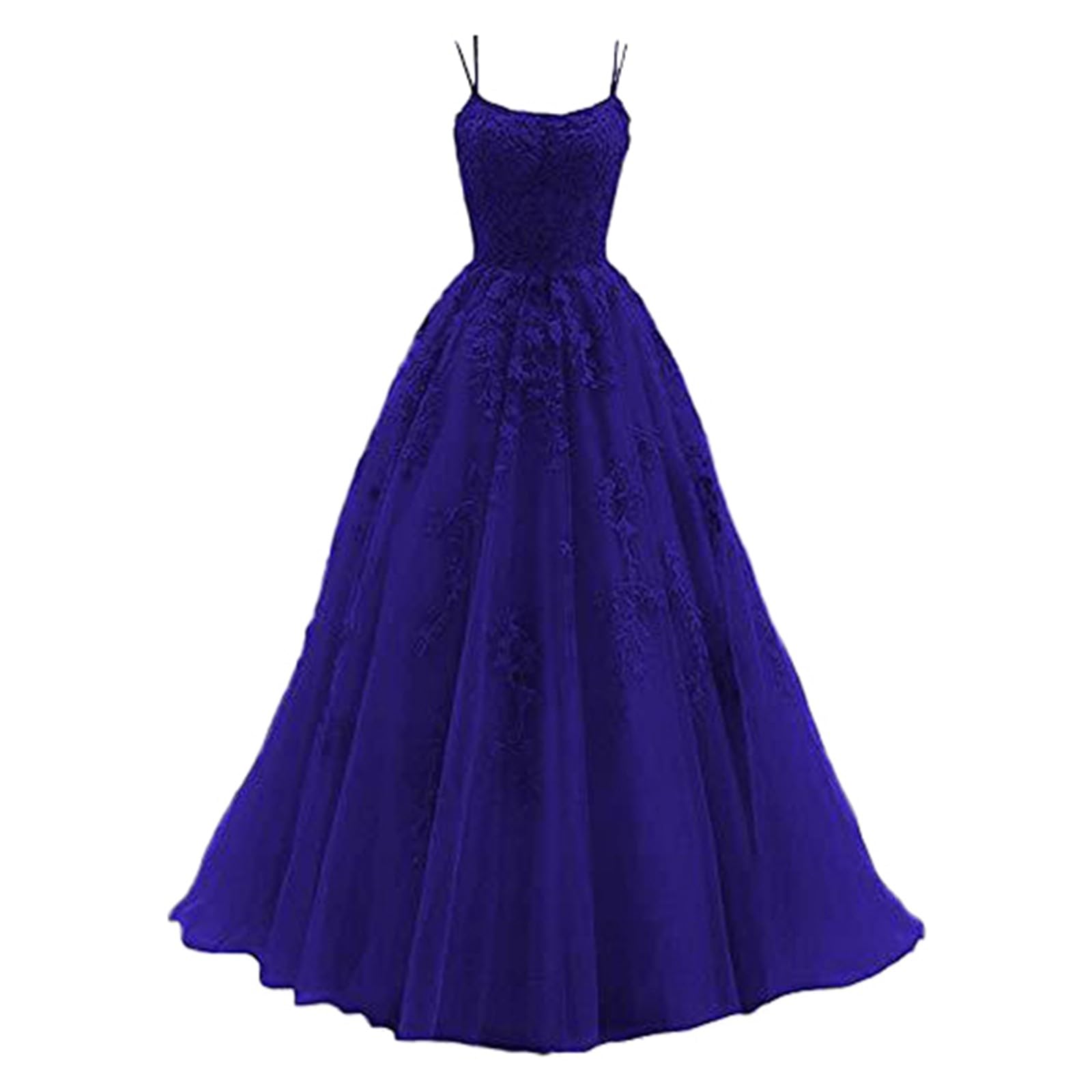 Kleid Hochzeitsgast Damen Ballkleid Aus Tüll Mit Spaghettiträgern Spitzenapplikationen Brautkleider a Linie Formelle Party Abendkleider Ballkleider Lang Cocktailkleid Brautjungfernkleid