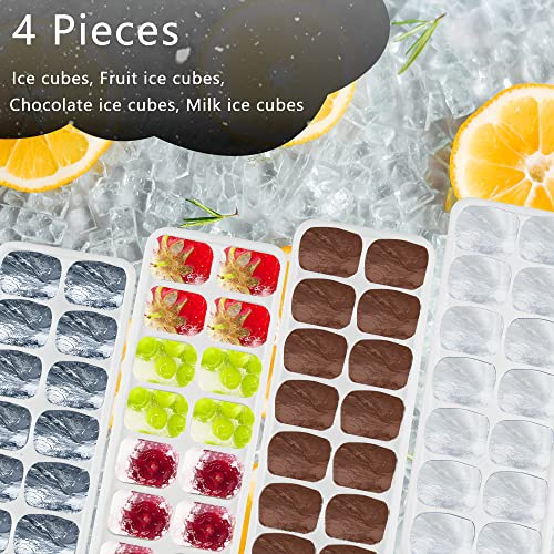 Gvolatee Stampo Silicone Cubetti Ghiaccio, 4 Pezzi con Coperchio per e Impilabile, BPA Free, per DIY Alimenti, Succo, Bevande Ghiacciate - immagine 6