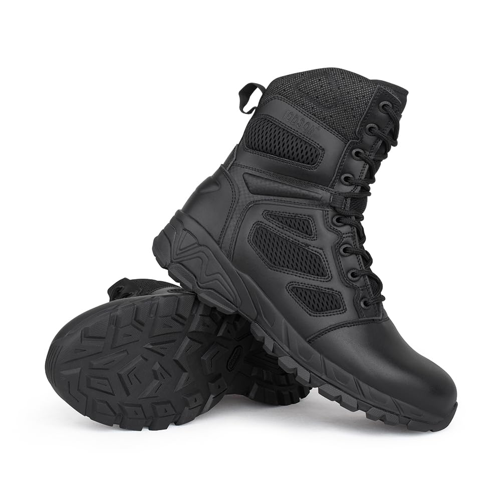 Botas Militares Tácticas Hombre Negras Botas Tacticas Policiales Hombre con Cremallera Zapatos de Combate Moto