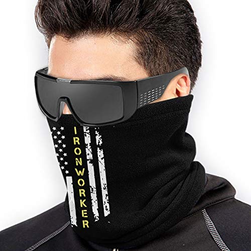 Ironworker american flag neck gaiter black face mask unisex balaclava for men and women