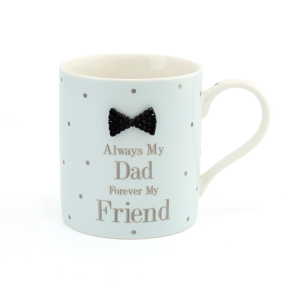 Lesser & Pavey Blue Mad Dots Black Tie Always My Friend Forever My Dad Mug,
