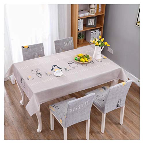 GUOCU Mantel Impermeable Antimanchas Algodón Lino Rectangular Decorativo Mantel de Mesa para Cocina Comedor Fiesta Mantel Silla Juego de Tela Pingüino 140 * 180