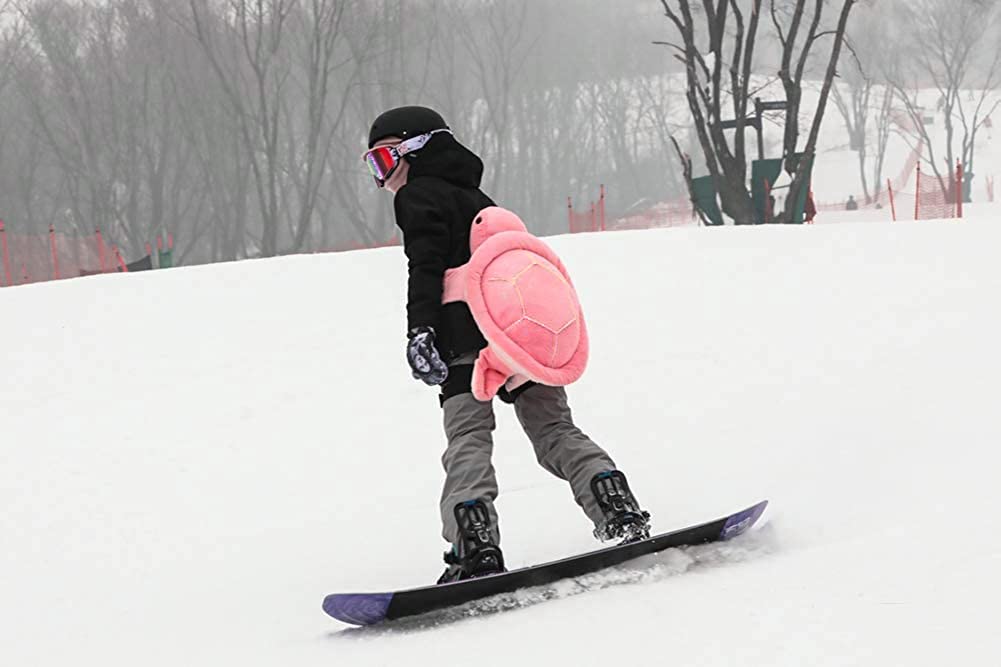 Sprzęt ochronny do jazdy na nartach, jazdy na łyżwach, snowboardzie, uroczy żółw, poduszka żółwia (różowy, duży)