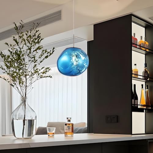 Lámpara colgante de lava estilo clásico con pantalla azul de 20cm 3