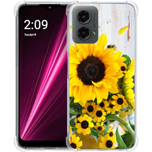 Beaucov Case for Motorola Moto G 5G 2024,Sunflower Bee Drop Protection Shockproof Case TPU Full Body Protective Scratch-Resistant Cover for Motorola Moto G 5G 2024/Moto G 5G 3rd Gen