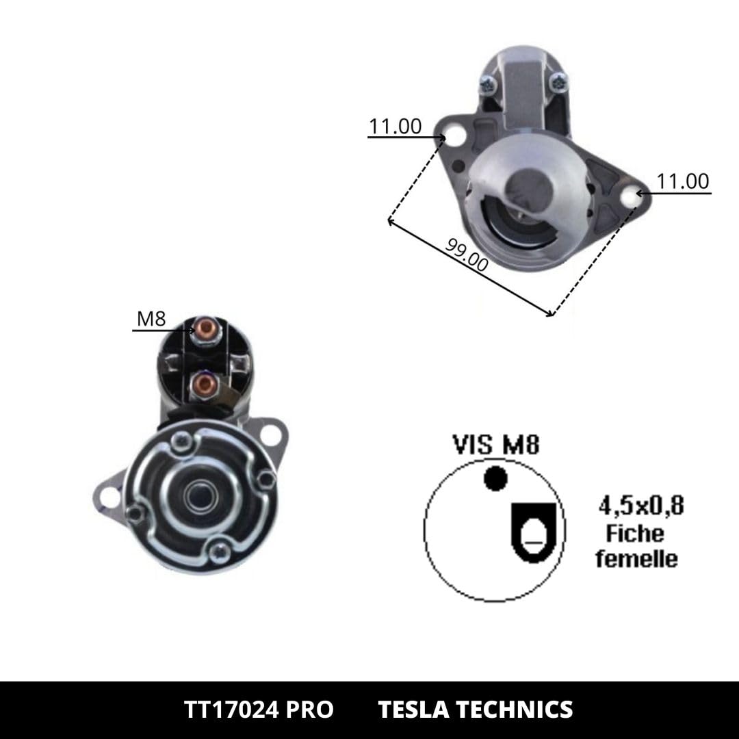 Anlasser 12V 0.85 KW Kompatibel mit SMART PRO TT17024