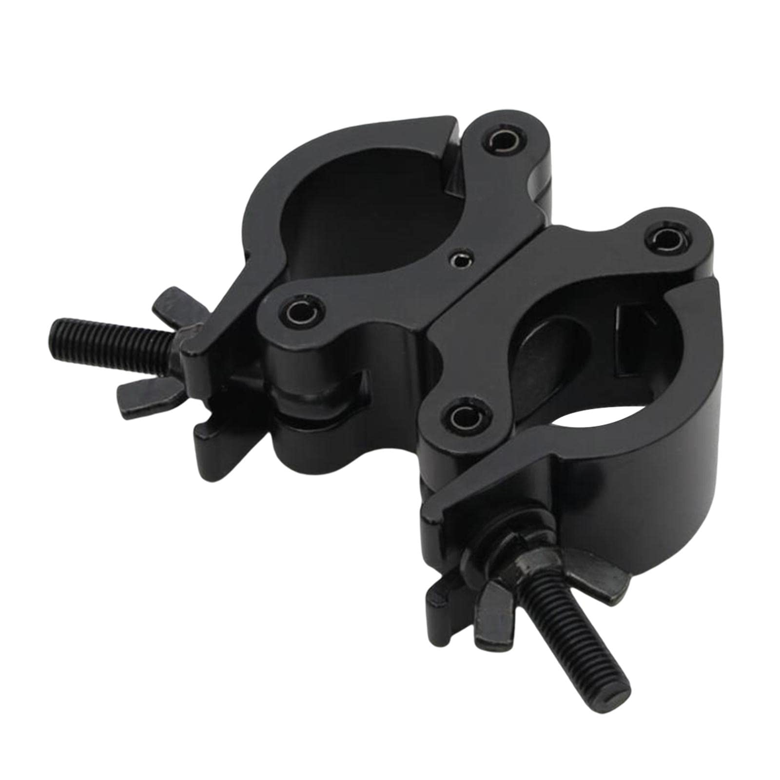 LOVIVER Abrazaderas de luz para DJ Abrazadera giratoria doble para tubería de 1,25-1,38 pulgadas de diámetro Montaje rápido y fácil para accesorios de, negro