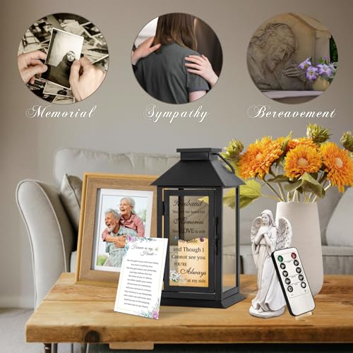 Memorial Gift for Loss of Husband Memorial Lantern for Loss of Husband Sympathy Gift Remembrance Gifts Bereavement Gifts for Loss of Husband Sympathy Lantern with LED Candle - Image 3