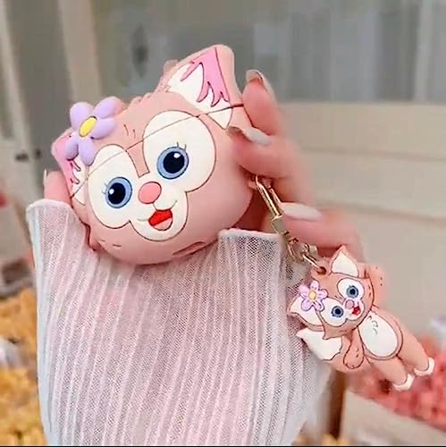 Image of Silicone Case Compatible for Apple Airpods 4 (2024) Cute Design for AirPods 4 with Active Noise Cancellation (ANC) with Keychain Hook Shockproof Protective Case (Lina Bell)