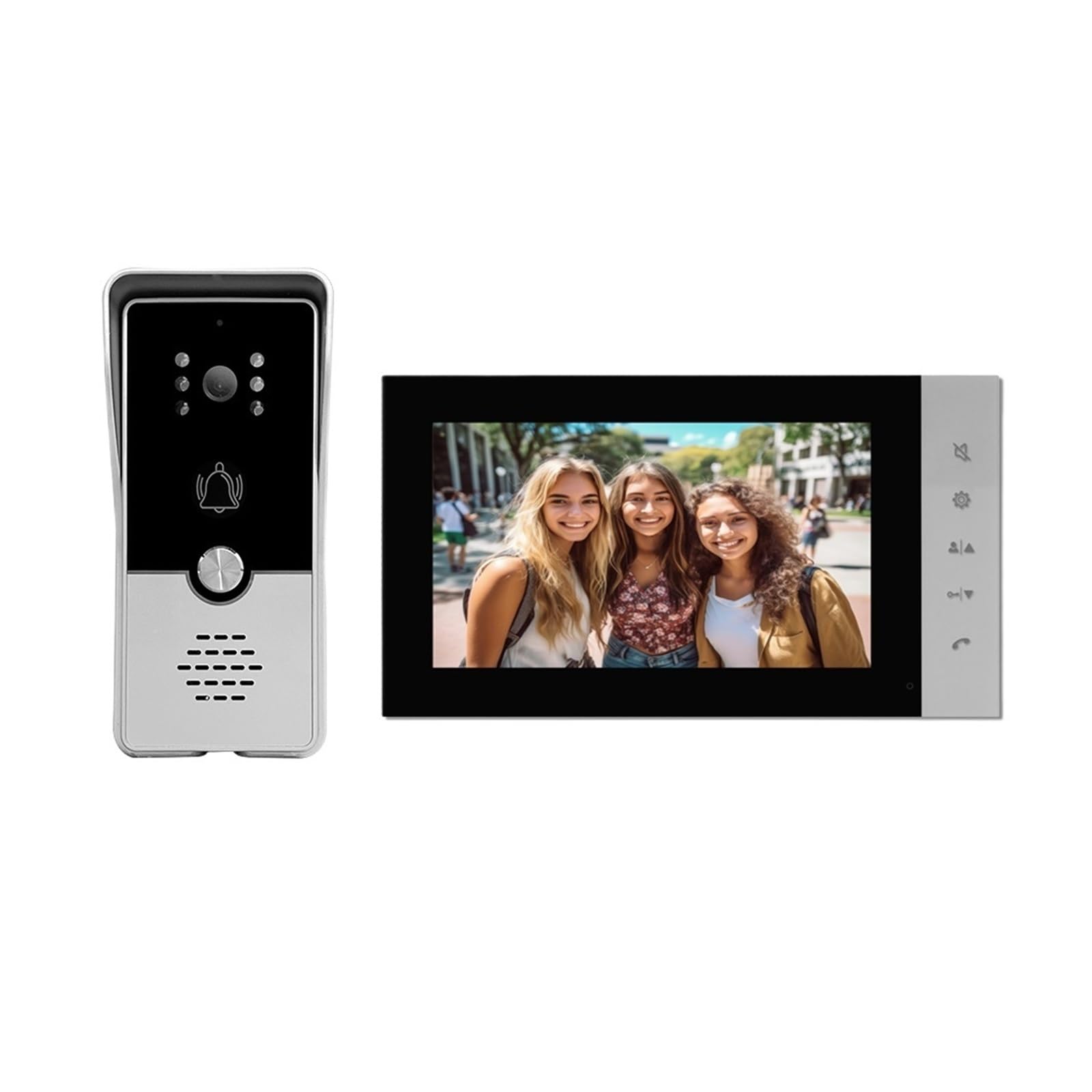Sonnette Vidéo 720p, Écran Couleur 7 Pouces, Interphone Domestique, Vision Nocturne Intelligente Haute Définition, Système De Contrôle D'accès Électronique